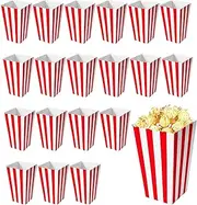 DYOUen Pack of 25 Popcorn Bags, Red and White Striped Popcorn Bags, Small Paper Candy Containers, for Popcorn Salt Sticks and Candy Bar