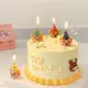 網紅生日蛋糕蠟燭裝飾可愛卡通帽子小熊頭笑臉創意蠟燭甜品裝扮