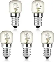 Bonlux Salt Lamp Bulbs Dimmable 25W,E14 Oven Light Bulbs 300℃ Heat Tolerant SES Wax Burner Bulbs for Fridge Bulb, Microwave Bulb Salt Lamp Sewing Machines, scentsy Light Bulb 5 Packs