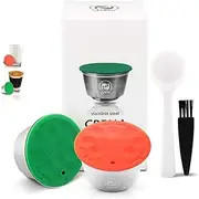i Cafilas Stainless Steel Reusable Coffee Capsules and Milk Combo Set Compatible with Nescafe Dolce Gusto Brewer,Stainless Steel Refillable Coffee Filters