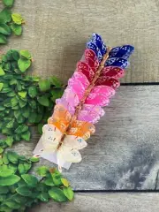 12 Feather Painted Rainbow Monarch Butterflies 3inch assorted colors