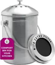 EPICA Countertop Compost Bin Kitchen | 1.3 Gallon | Odorless Composting Bin with