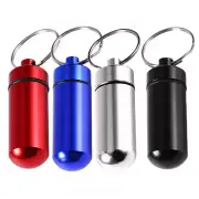 2PCS Pocket Pill Case Keychain Small Pill Box Keychain Portable Mini Pill Case