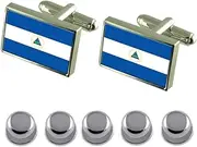 [Select Gifts] Shirt Dress Studs Nicaragua Flag Cufflinks