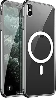 Yzoiko Fits iPhone Xs Max Phone Case-Compatible with MagSafe, Military-Grade Protection, Slim Translucent Matte Back Aluminum Alloy Keys for iPhone Xs Max(6.5"), Clear
