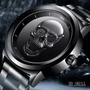 Men 3D Skull Watch Quartz Watchs Fashion Business Waterproof Creative Masculino