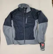 Cabelas XPG Jacket Mens M Black Hybrid Fleece Nylon Quilted Primaloft New $120