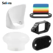 Selens Magnetic Flash Modifier Sphere Bounce Reflector Diffuser Color Gels Set