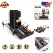 Versatile Tempered Glass Pod Holder for Nespresso Vertuo - Easy Access Drawer