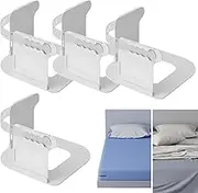 Bed Sheet Holder, 4 Pieces Heavy Duty Lock Sheet Holders with Invisible Design, Removable and Storable Bed Sheet Clips for Keeping Sheets Tight for Daily Use at Home