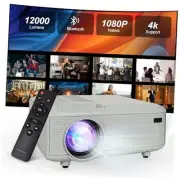 Mini projector,Bluetooth projector Full HD 1080P Video Projector, Outdoor
