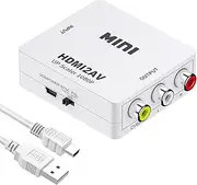 HDMI to RCA, 1080p HDMI to AV 3RCA CVBs Composite Video Audio Converter Adapter Supports PAL/NTSC for TV Stick, Roku, Chromecast, Apple TV, PC, Laptop, Xbox, HDTV, DVD, PS4, PS3
