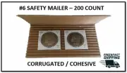 200 Pack #6 Self Adhesive Corrugated Safety Mailers for Coins, Jewelry, Cards