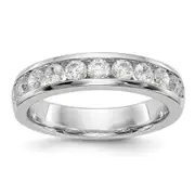 0.99ct. CZ Solid Real 14K White Gold 11-2.8mm Stone Channel Wedding Band Ring
