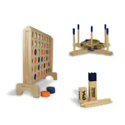 Giant Connect 4 | Kubb | Giant Quoits Ring Toss PACKAGE| Family Outdoor Games