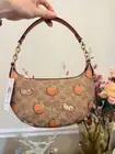 NWT Coach Mini Payton Bag In Signature Canvas With Orange Print CBA78 Gold/Tan