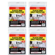 4Pcs Handy Hardware® Drop Sheet Clear Plastic Reusable Strong Durable 6mx4m