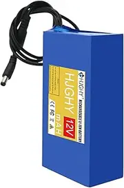 HJGHY DC 12V 24V 10800mAh Rechargeable Lithium Li-ion Battery Pack for LED Light Bar/Robotics/Camera Battery/Street Light Battery/Various Lamps Backup Battery