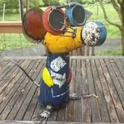 Aaron Jackson "Think Outside" ~EE-I-EE-I-O~ Mouse Metal Folk Art 16” Sculpture