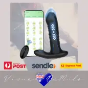 Long Distance App Controlled Thrusting Butt Plug (Black) + Remote Control