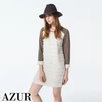 在飛比找momo購物網優惠-【AZUR】洋裝時尚女伶休閒插肩拼接設計連身裙