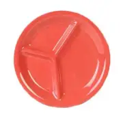 Thunder Group CR710RD 10-1/4" Orange 3 Compartment Melamine Plate - 1 Doz