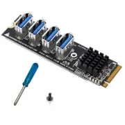 USB 3.0 PCI-E Riser Card M.2 to PCIE Extender Adapter Card 4 Port Adapter Card e