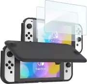 ProCase Flip Cover for Nintendo Switch OLED with 2 Pack Tempered Glass Screen