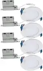 4-Inch Thin Recessed LED Downlight 4-Pack with Selectable Color Temperatures