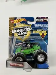Hot Wheels Monster Jam Grave Digger 1/19 Re-Crushable Car Included NIP