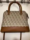 DKNY Women Bryant MD ROUND Brown/ Beige Satchel Bag Purse MSRP:$198 NWT