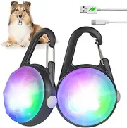 Aioauerk 4 Modes Dog Lights for Night Walking, IP68 Waterproof Dog Light, High Capacity Rechargeable Dog Collar Lights for Night Time Clip On, Small and Light Dog Collar Light Collars, Black