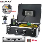 50M 7'' Drain Sewer Camera Pipe Inspection Camer Endoscope 38 LEDs 360°Rotating