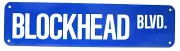 Harley Blockhead Motorcycle Street Sign Novelty Aluminum Metal Man Cave Blue New