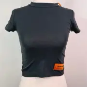 Heron Preston Womens Crop Top Baby Tee Different Graphic Logo Streetwear Size XS