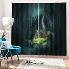 Quiet Forest Spirit 3D Curtain Blockout Photo Printing Curtains Drape Fabric