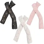 [Yardwe] Uv Protection Sun Sleeves for Women Ice Silk Lace Elastic Long Sleeve Fashionable Comfortable