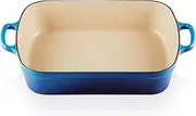 [Le Creuset] Signature Enamelled Cast Iron Rectangular Roasting Dish, 33 cm, 4.9 Litres, Azure, 20184332202422