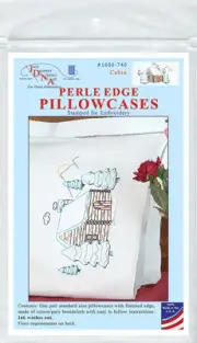 Jack Dempsey Perle Edge PILLWCASE Cabin, White