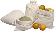 30 * 40cm Natural Linen Drawstring Bags Bulk Linen Calico Cotton Bag 4 Packs Cotton Muslin Bags Storage Washable Eco-Friendly Shopping Bag