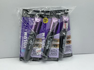 3 PACK - Revlon Volumazing Waterproof Mascara Oversized Brush 951 BLACKEST BLACK