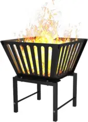 17 Inch Outdoor Fire Pit Portable Wood Burning Stove with Bag for Camping BBQ