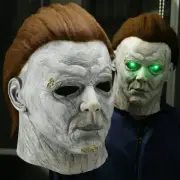 New LED Horror Michael Myers Killer Mask Halloween Scary Full Face Latex Cosplay
