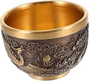 Copper Cup Buddhist Water Cup 1pcs Teacup Brass Copper Drink Cup Retro Teaware Chinese Embossed Brass Cup Kungfu Teacup Copper Tea Cup Small Tea Cup