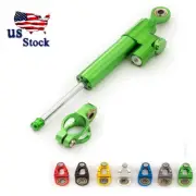 CNC Green&Black Steering Damper Motorcycle Stabilizer Linear Safety Control