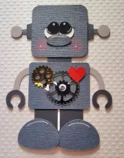 Robot. Scrapbook, Card making Paper Piecing