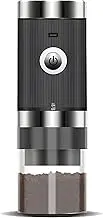 Electric Coffee Bean Grinder 5 Level Adjustable Auto Stop Espresso Grinder Portable Cordl Coffee Grinder with Transparent Bin pe-C Charging for Home Office Camping Travel Black