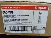 P&S 660-WG SWITCH 1P AC 15A120V GROUNDED TERMINAL WHITE - BOX OF 100