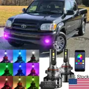 2pcs 9006 RGB LED Muticolor Phone Control Fog Light Bulbs For Toyota Tundra (for: Toyota)