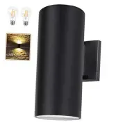 Outdoor Wall Light, Exterior Lighting - ETL Listed, Black ( 2 Bulbs included )